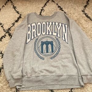 Grey blue and white sweater